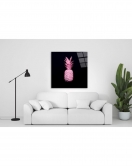 Pembe Ananas Cam Tablo 50x50 Cm