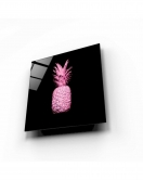 Pembe Ananas Cam Tablo 50x50 Cm