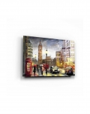 Londra Sokağı Cam Tablo 50x70 Cm