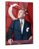 Türk Bayraüı Atatürk Cam Tablo,ofis Duvar Dekarasyon Ürünleri,ev Dekorasyon