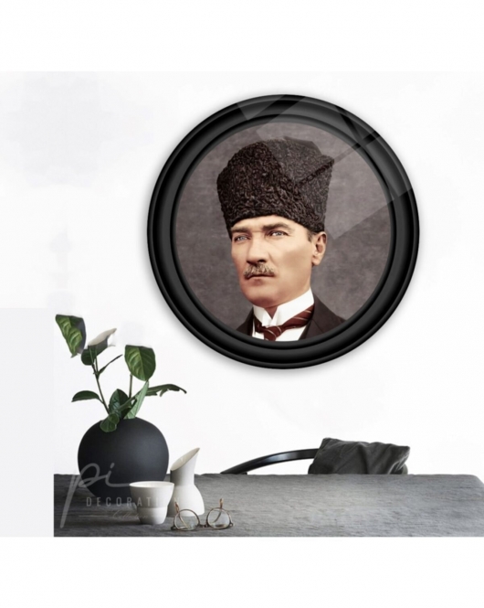 Atatürk Yuvarlak Cam Tablo