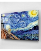 Digi-art Yıldızlı Gece Vincent Van Gogh Cam Tablo 70x110