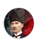 Atatürk Yuvarlak Cam Tablo