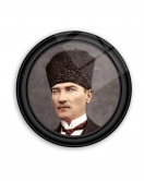 Atatürk Yuvarlak Cam Tablo