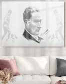 Atatürk | Atatürk Temalı Cam Tablo | 50x70 Cm