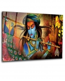 Modern Tablo Lord Krishna Cam Tablo 50 X 70 Çok Renkli