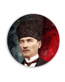 Atatürk Yuvarlak Cam Tablo