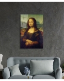 Mona Lisa Portresi Sanat Cam Tablo, Ev ve Ofis Duvar Dekoru, Hediyelik Büyük Temperli 4 mm Cam Tablo