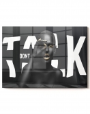 Gold Detaylı Siyahi Kadın Black Women Dont Talk | Etnik Temalıcam Tablo | 50x70 Cm