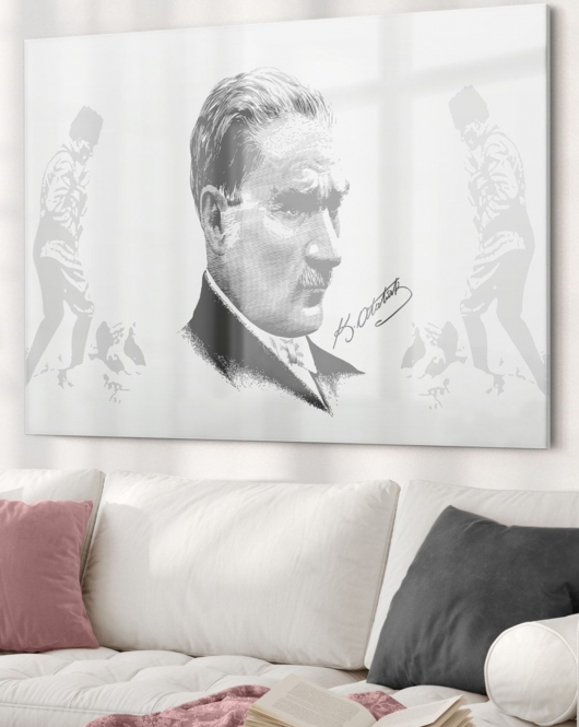 Atatürk | Atatürk Temalı Cam Tablo | 50x70 Cm