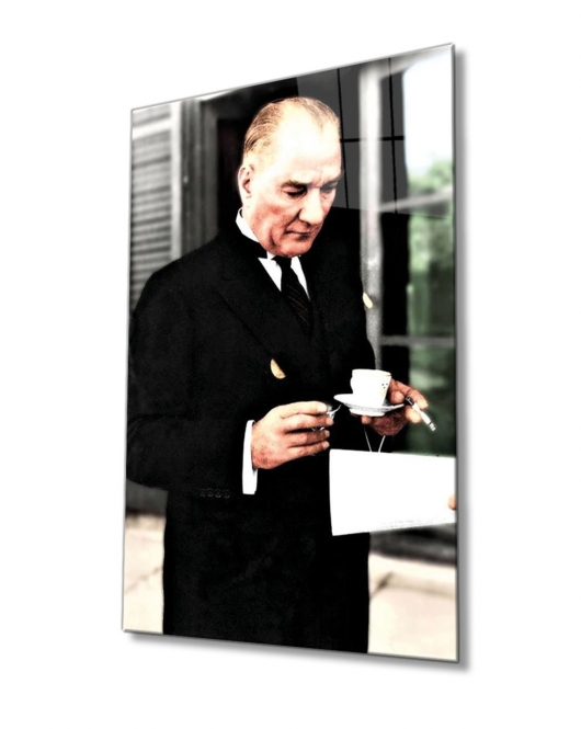 Atatürk Portresi Cam Tablo, Ev Ve Ofis Duvar Dekoru,