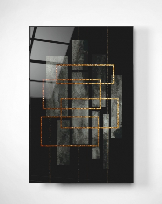 Digi-art Gold & Black Cam Tablo 70x110