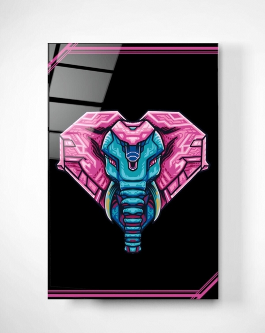 Digi-art Neon Elephant Cam Tablo 50x70