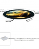 Dünya Temalı Sanatsal Yuvarlak Cam Tablo