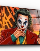 Sigara İçen Joker Sanatsal Cam Tablo