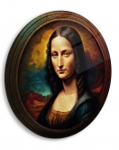 Monalisa Sanatsal Yuvarlak Cam Tablo