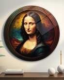 Monalisa Sanatsal Yuvarlak Cam Tablo