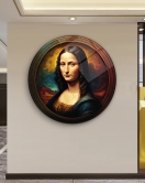 Monalisa Sanatsal Yuvarlak Cam Tablo