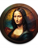 Monalisa Sanatsal Yuvarlak Cam Tablo