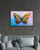 Kelebek Cam Tablo, Colorful Butterfly