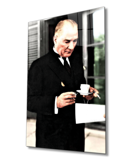 Atatürk Portresi Cam Tablo Ev ve Ofis Duvar Dekoru