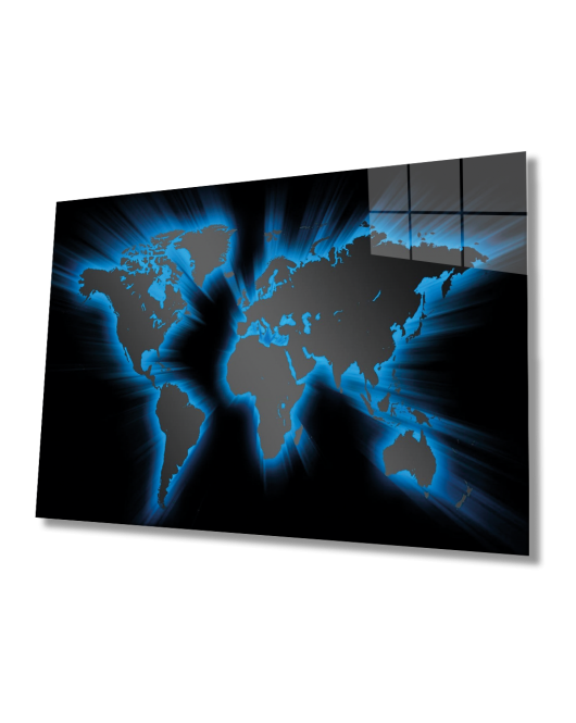 Dünya Haritası Cam Tablo