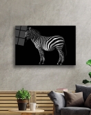 Zebra Hayvan Cam Tablo