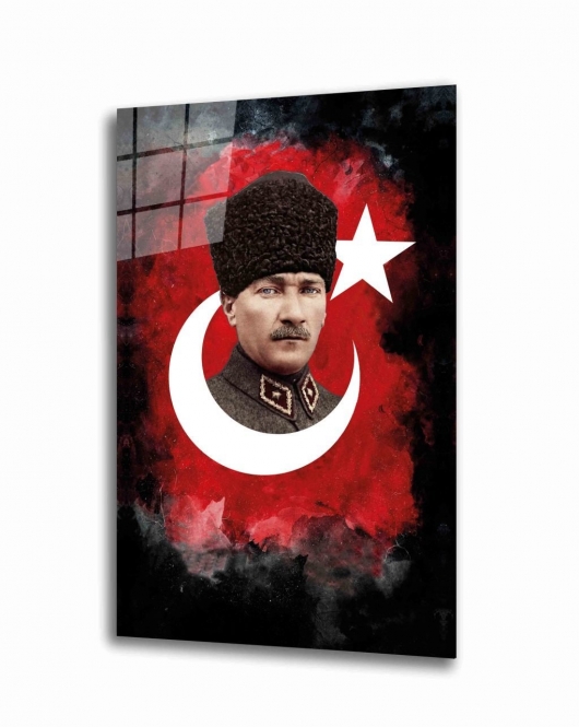 Atatürk Silüet Cam Tablo