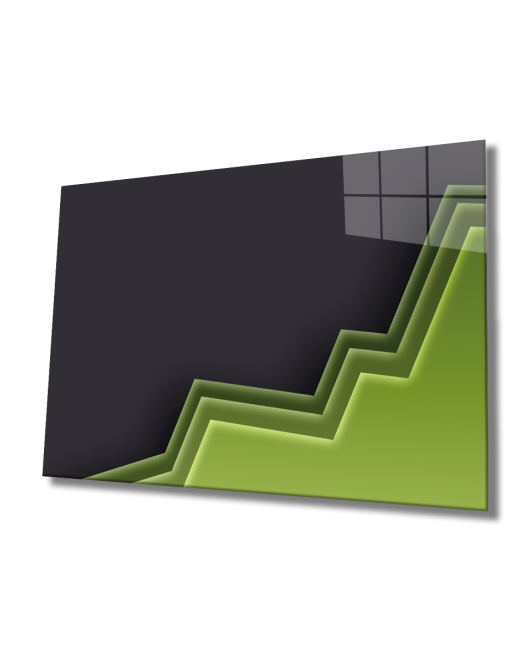 Yeşil Siyah Geometrik Mimari Cam Tablo
