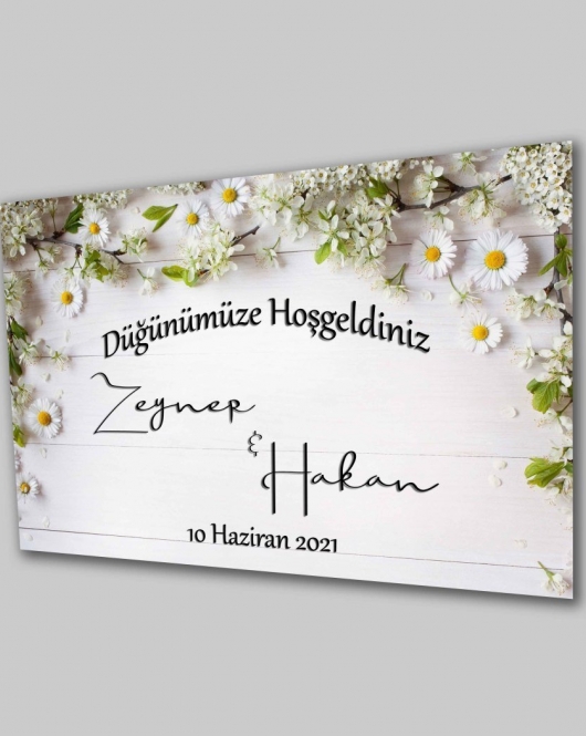 Düğün Nişan Hoşgeldiniz Cam Tablo