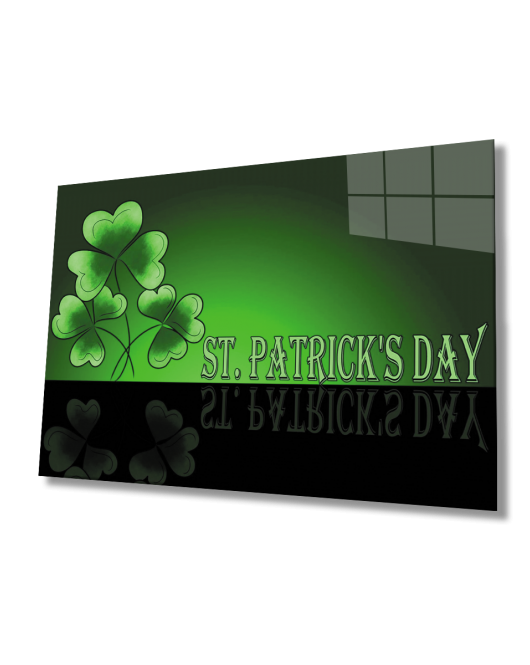 Patricks Day Yeşil Cam Tablo