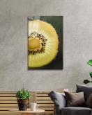 Sarı Kivi Cam Tablo Yellow Kiwi