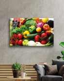 Meyve ve Sebze Cam Tablo Fruits and Vegetables Art