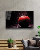 Kırmızı Elma Cam Tablo Red Apple Art