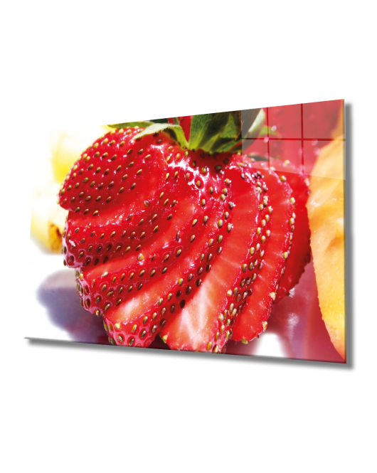 Çilek Cam Tablo Strawberry