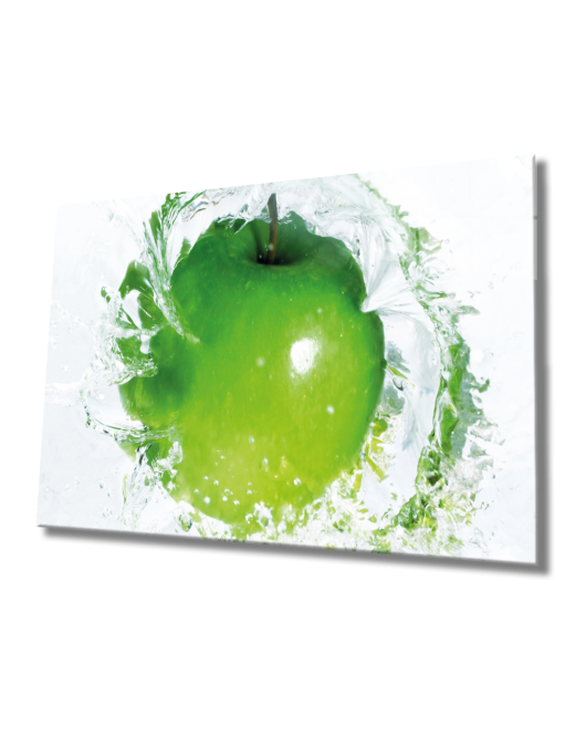 Yeşil Elma Cam Tablo Green Apple