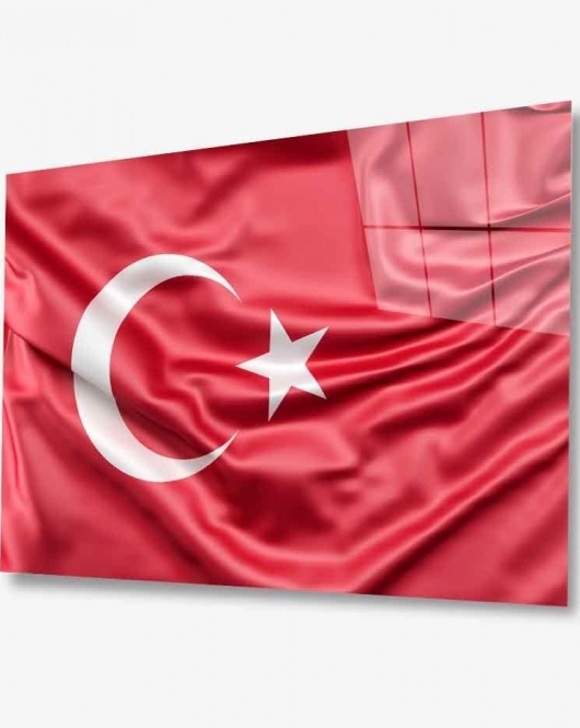 Türk Bayrağı Cam Tablo Turkish Flag