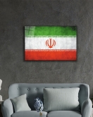 İran Cam Tablo Iran Flag