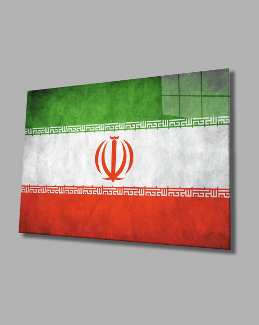 İran Cam Tablo Iran Flag