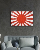 Eski Japon Bayrağı Cam Tablo Old Japanese Flag