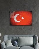 Türk Bayrağı Cam Tablo Turkish Flag