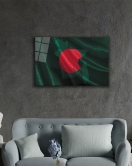 Bangladeş Bayrağı Cam Tablo Bangladesh Flag