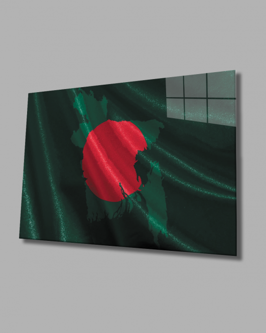 Bangladeş Bayrağı Cam Tablo Bangladesh Flag