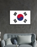 Güney Kore Bayrağı Cam Tablo South Korea Flag