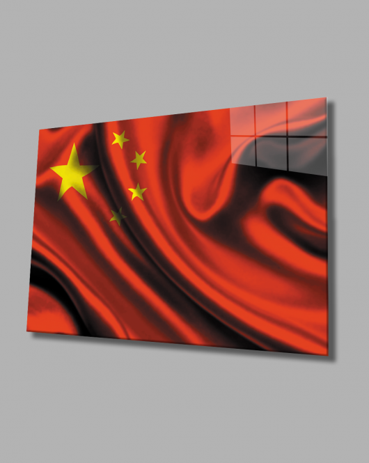 Çin Bayrağı Cam Tablo ,China Flag