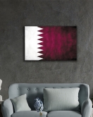 Katar Bayrağı Cam Tablo Qatar Flag