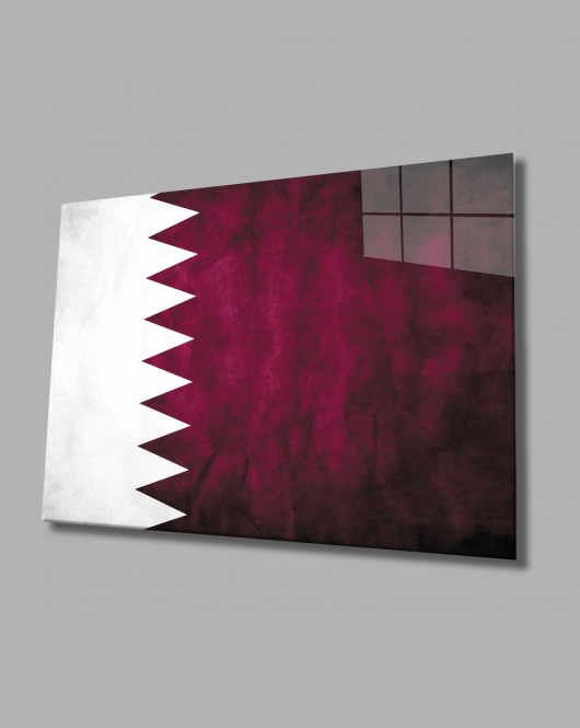 Katar Bayrağı Cam Tablo Qatar Flag