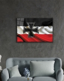 Almanya İmparatorluğu Bayrağı Cam Tablo German Empire Flag