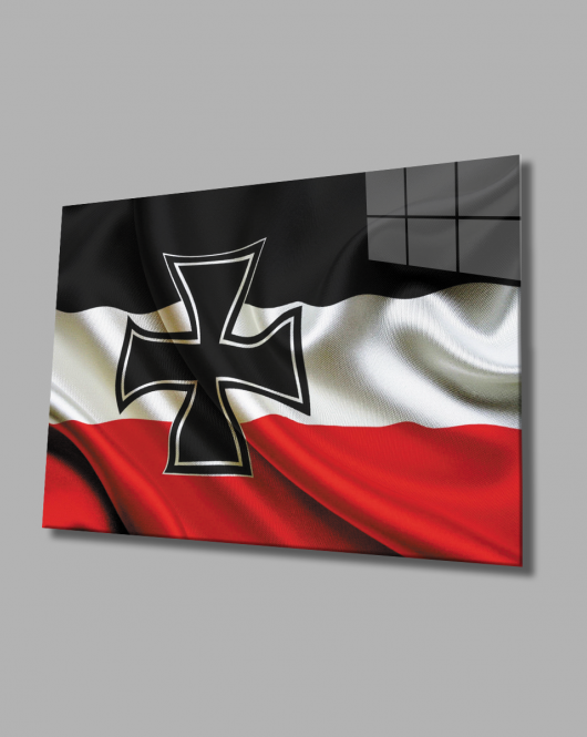 Almanya İmparatorluğu Bayrağı Cam Tablo German Empire Flag