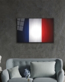 Fransa Bayrağı Cam Tablo France Flag